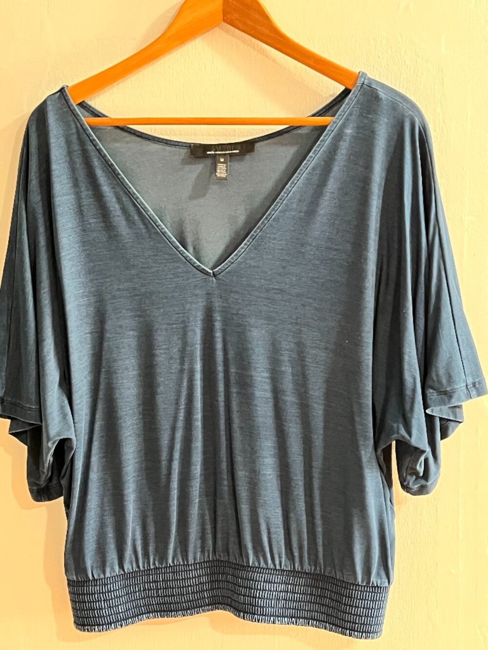 WHBM Medium Blouse w/ Kimono style Elbow Length Sleeves - Navy